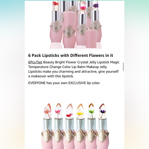Temperature Color Crystal Flower Jelly Lipstick, Lip Gloss - Picture 5 of 6